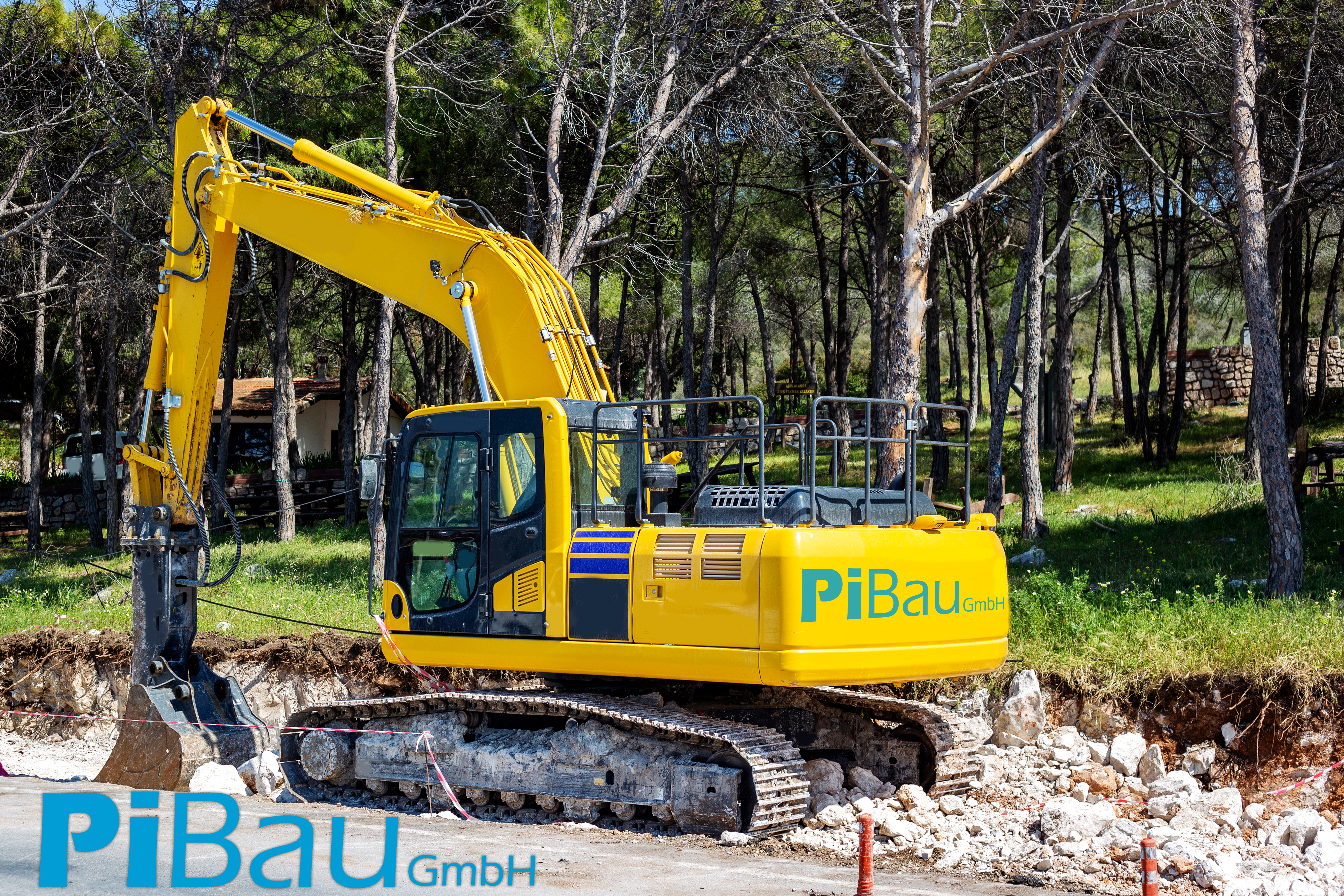 PiBau Bagger auf der Baustelle